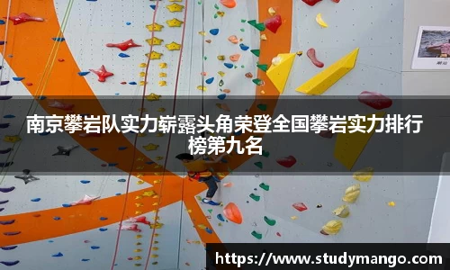 南京攀岩队实力崭露头角荣登全国攀岩实力排行榜第九名