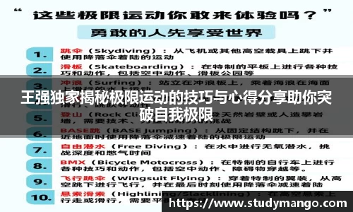 王强独家揭秘极限运动的技巧与心得分享助你突破自我极限